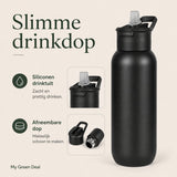 RVS bidon zwart 1000ml - My Green Deal