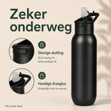 RVS bidon zwart 1000ml - My Green Deal