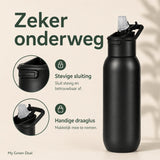 RVS bidon zwart 580ml - My Green Deal