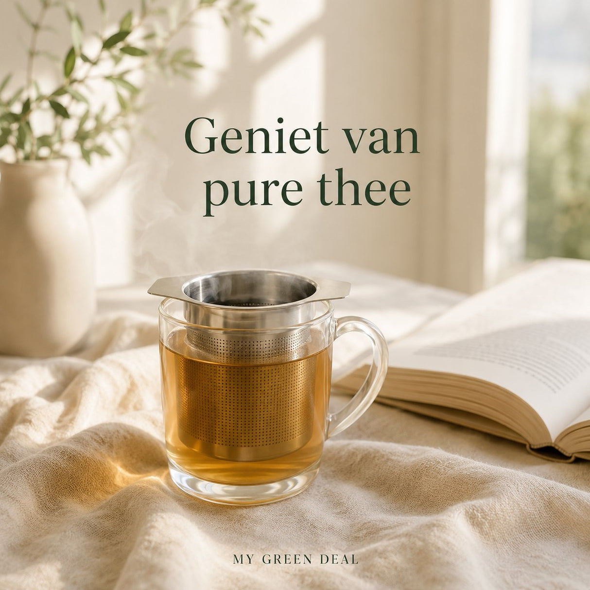 RVS Theezeef met Deksel – Thee Infuser - My Green Deal