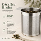 RVS Theezeef met Deksel – Thee Infuser - My Green Deal