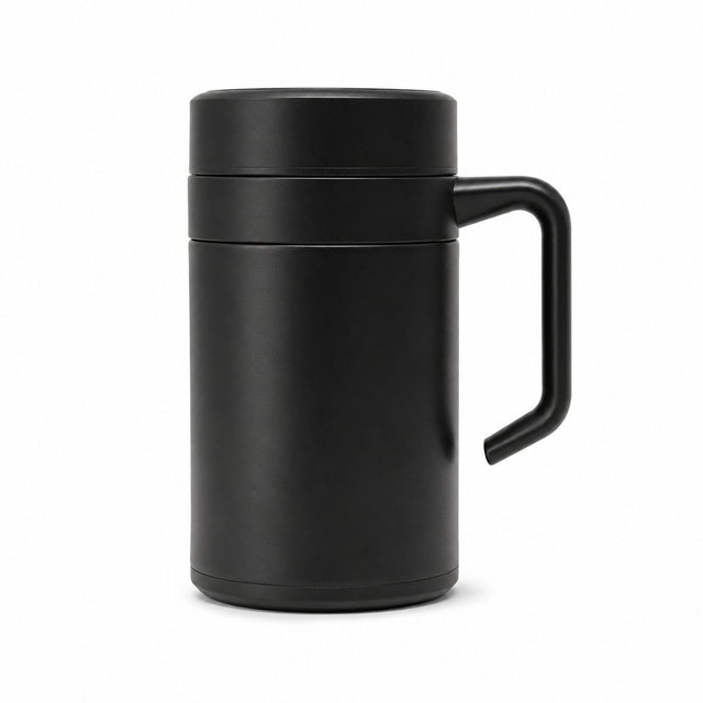 RVS koffiebeker to go 400ml Zwart - My Green Deal