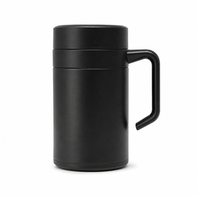 RVS koffiebeker to go 400ml Zwart - My Green Deal