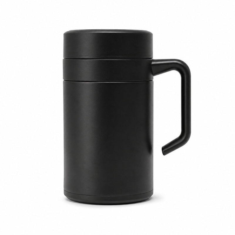 RVS koffiebeker to go 400ml Zwart - My Green Deal
