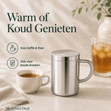 RVS isolerende Mok met Deksel – 400ml - My Green Deal