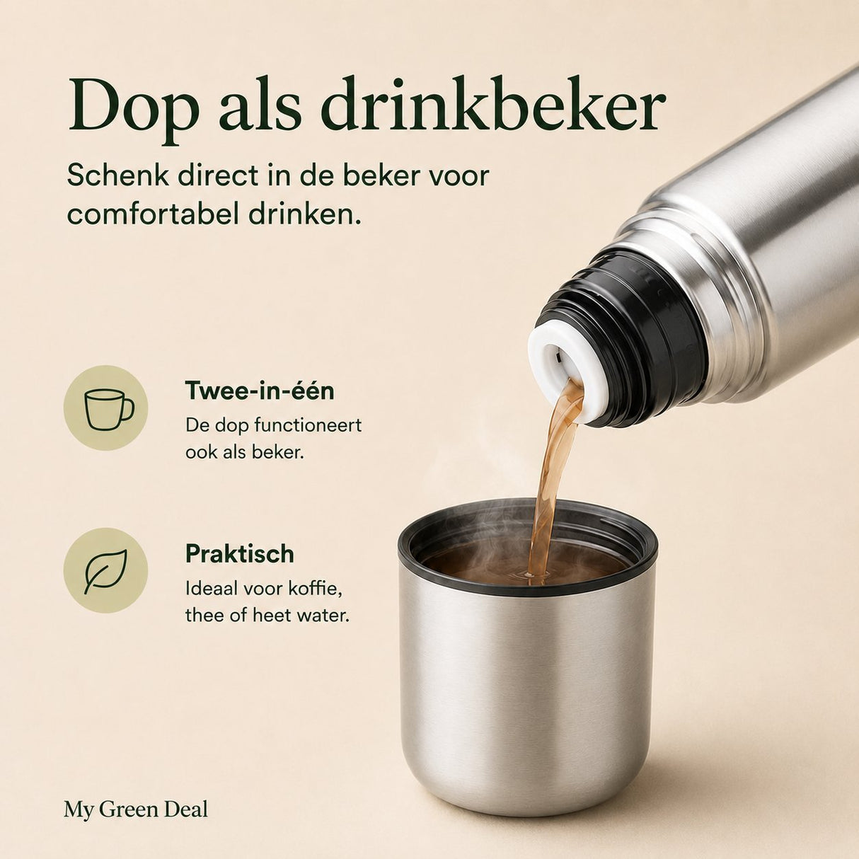 RVS Thermosfles (dubbelwandig) 750ml - My Green Deal
