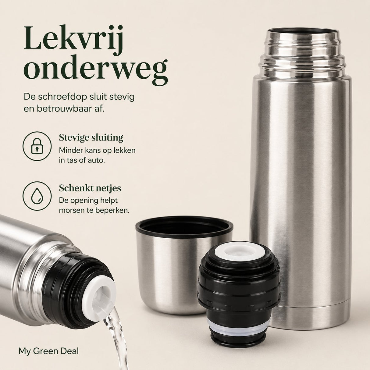 RVS Thermosfles (dubbelwandig) 500ml - My Green Deal
