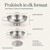 RVS Trechter Set met Zeef - My Green Deal
