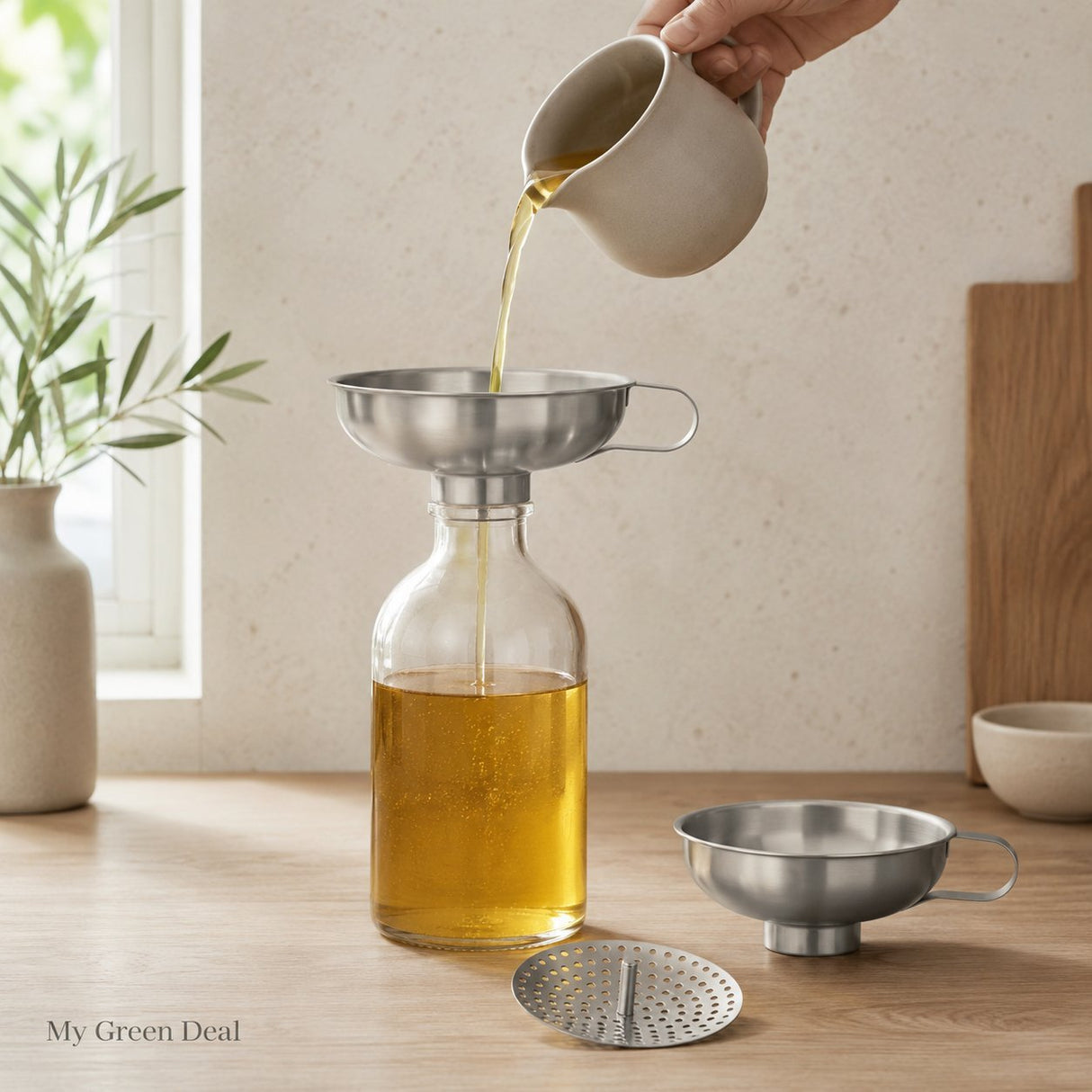 RVS Trechter Set met Zeef - My Green Deal