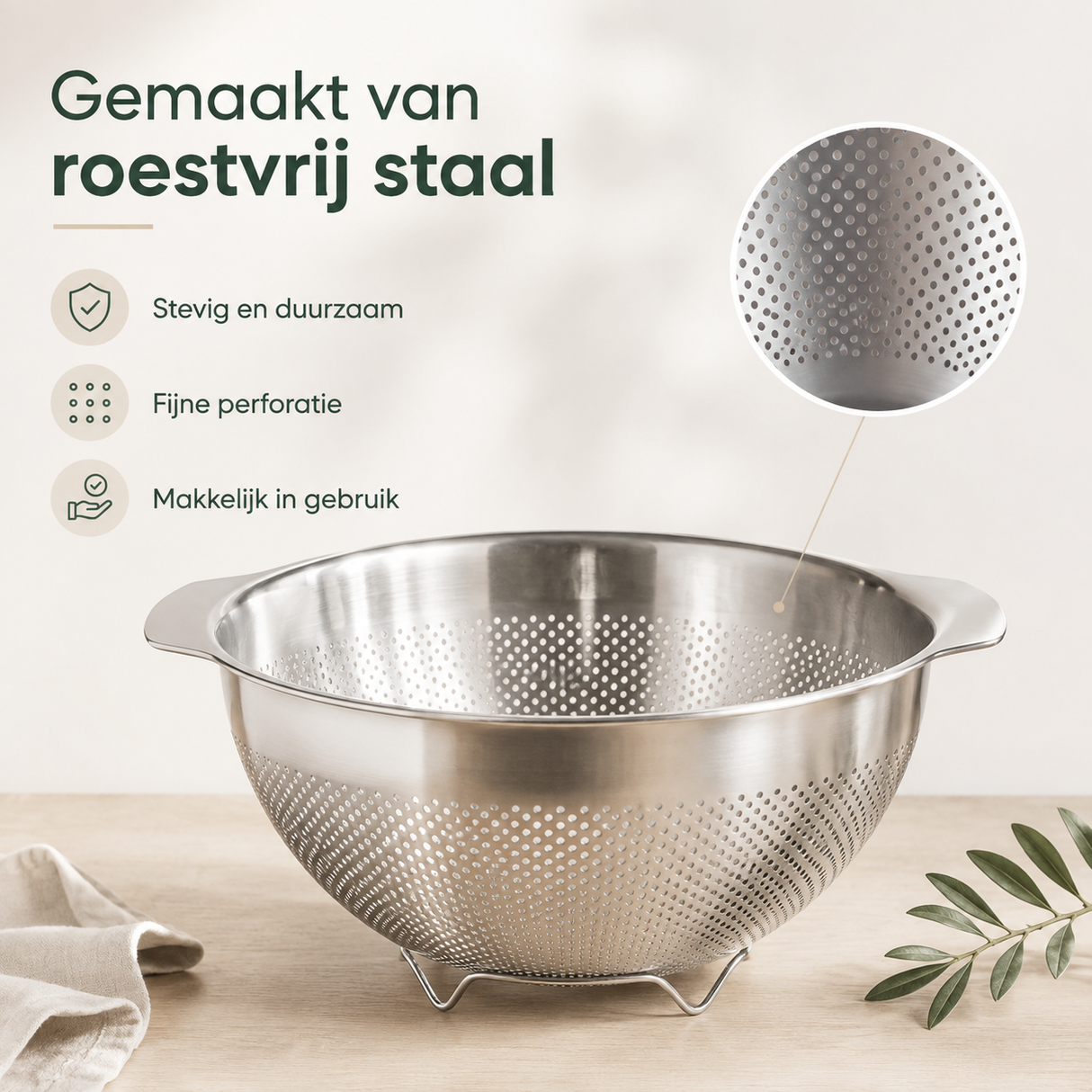 RVS Vergiet groot met pootjes