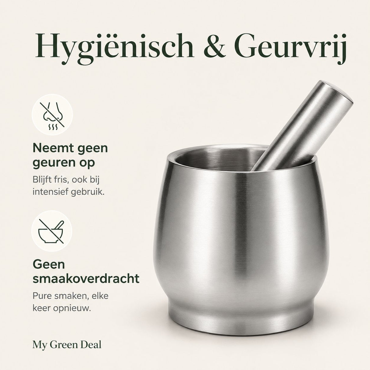 RVS Vijzel met Stamper - My Green Deal