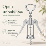 RVS Kurkentrekker & Flessenopener – 2-in-1 - My Green Deal