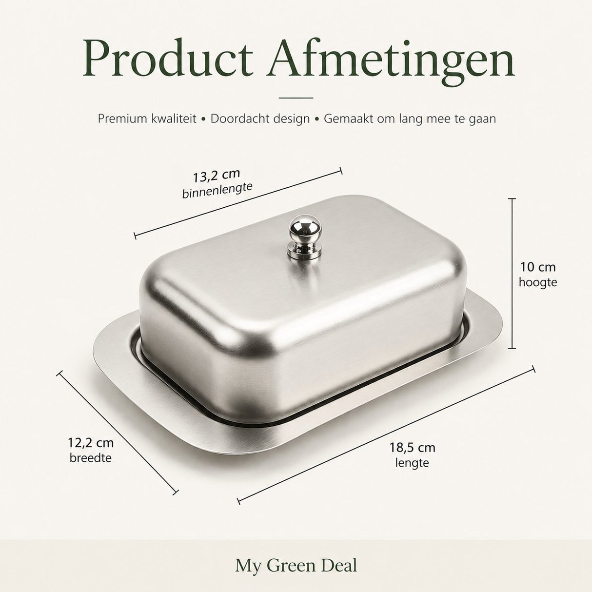 RVS Botervloot met Deksel - My Green Deal