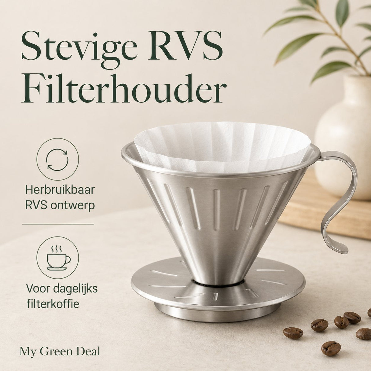 RVS Koffiefilter zilver - My Green Deal