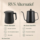 RVS koffiepot / Theepot Zwart 600ml - My Green Deal
