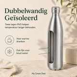 RVS Waterfles dubbelwandig 750ml - My Green Deal