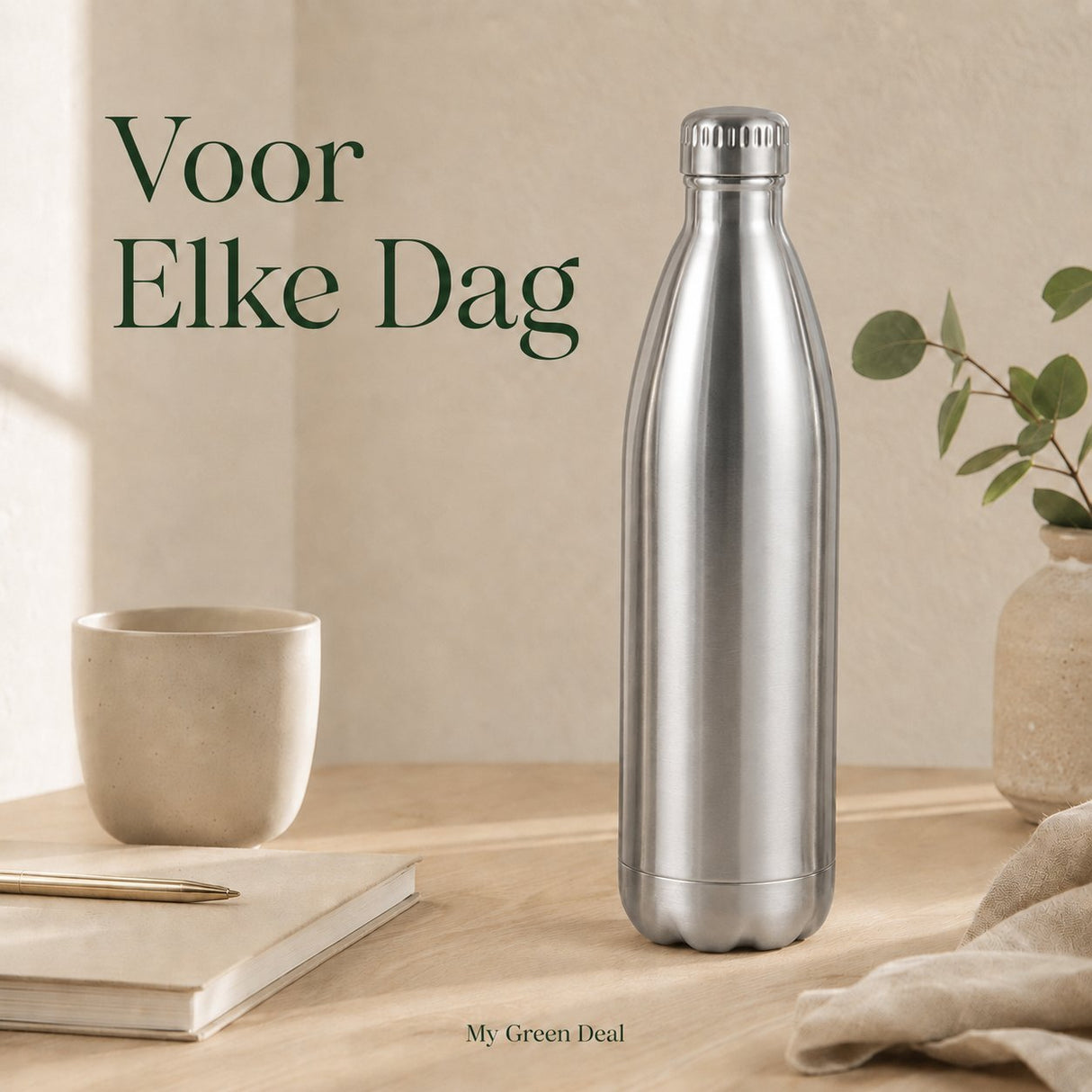 RVS Waterfles dubbelwandig 1000ml - My Green Deal
