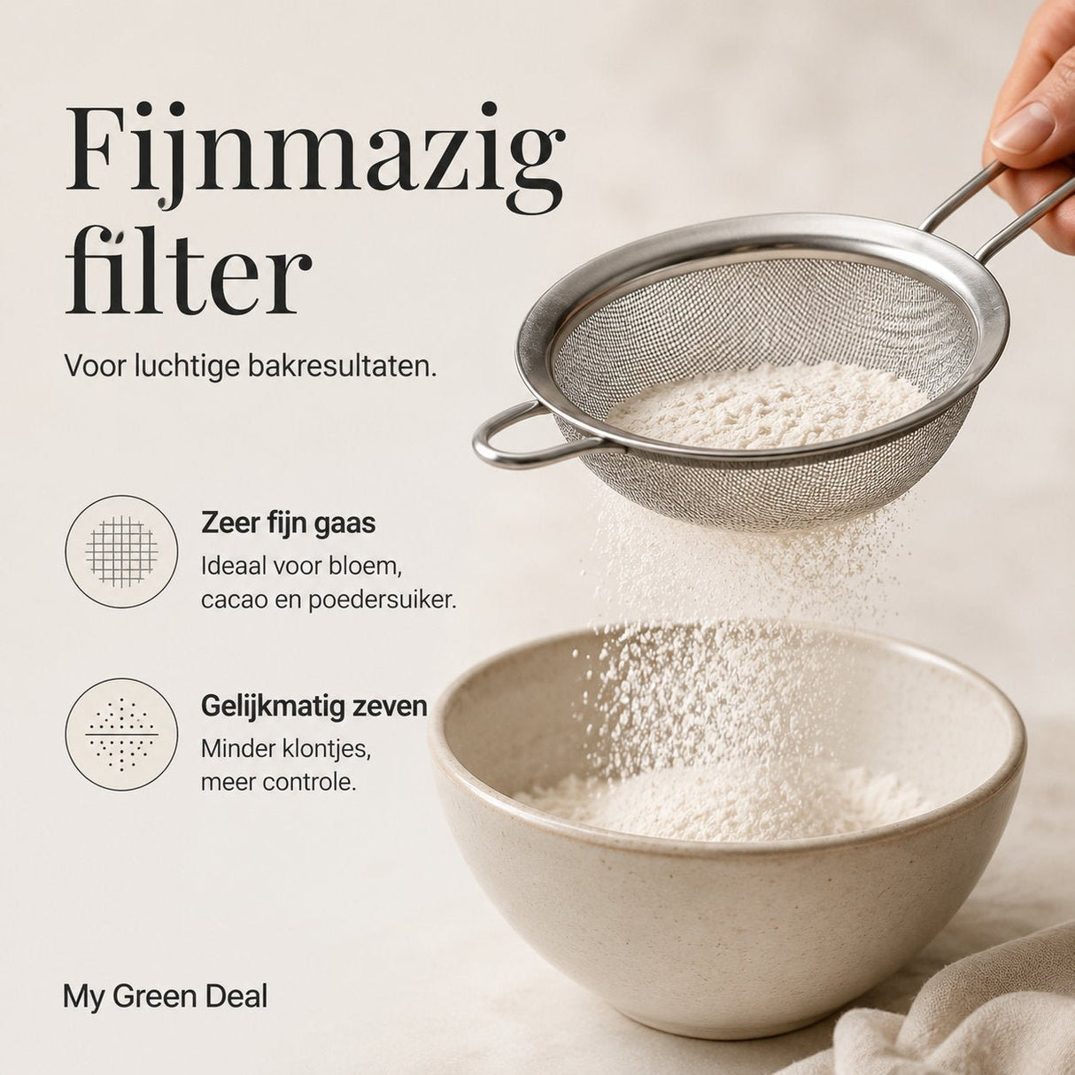 RVS fijne zeef set 5 stuks - My Green Deal