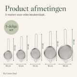 RVS fijne zeef set 5 stuks - My Green Deal