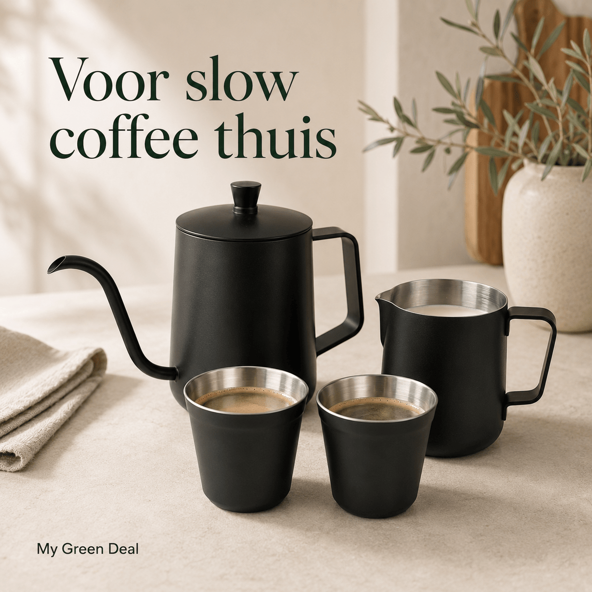RVS Koffie bundel zwart - My Green Deal