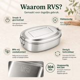 RVS lunchbox ovaal 500ml 2 compartimenten - My Green Deal