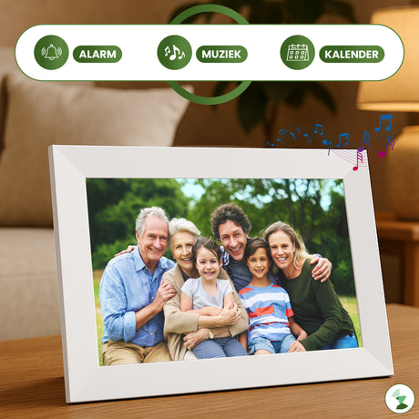 My Green Deal-Digitale fotolijst - wit -10.01 inch - Met Wifi en Frameo App - Touchscreen