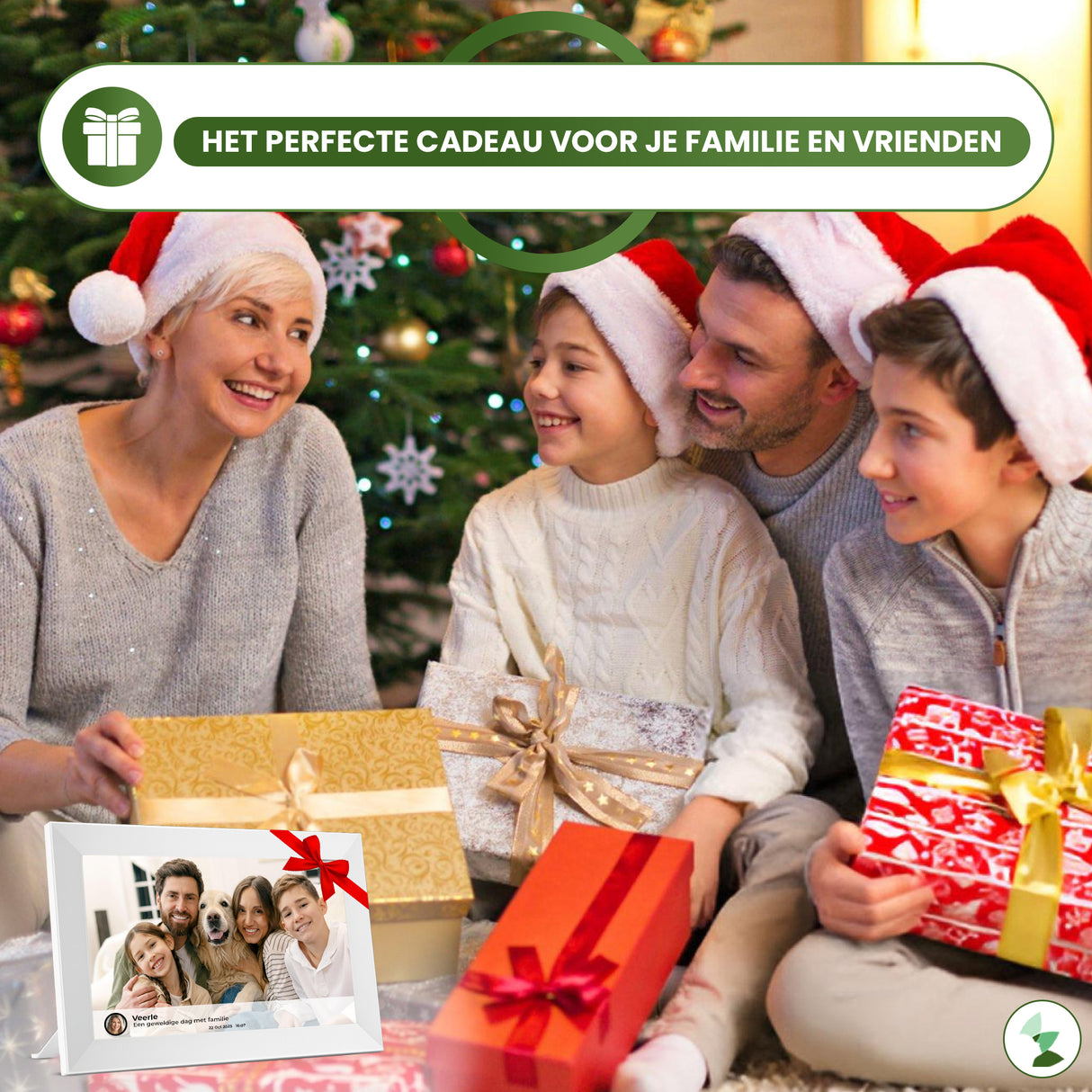 Retourdeal - My Green Deal-Digitale fotolijst - wit -10.01 inch - Met Wifi en Frameo App - Touchscreen
