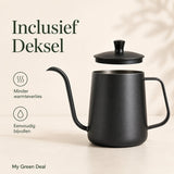 RVS koffiepot / Theepot Zwart 600ml - My Green Deal