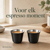 RVS Espressokopjes set van 2 Zwart - 80 ml - My Green Deal