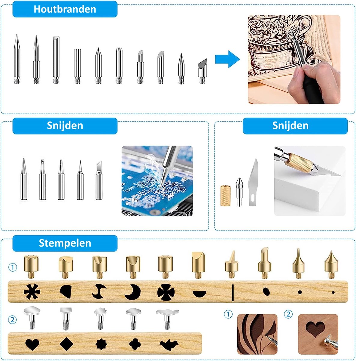 My Green Deal-Houtbrander Set-77 delig-Pyrografie-Soldeerbout-Houtbrander Voor Hobby-Brandpen-Soldeerset-Houtbewerking-Hout Graveren-Graveerpen-Pyrography image 7