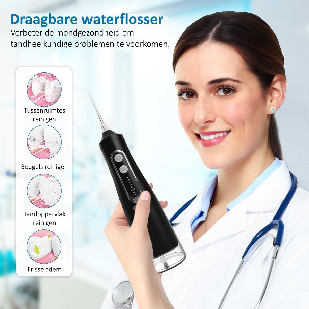 My Green Deal - Waterflosser Draadloos - Elektrische Tandenflosser- Monddouche - Mondverzorging - Flosapparaten - Tongreiniger image 2